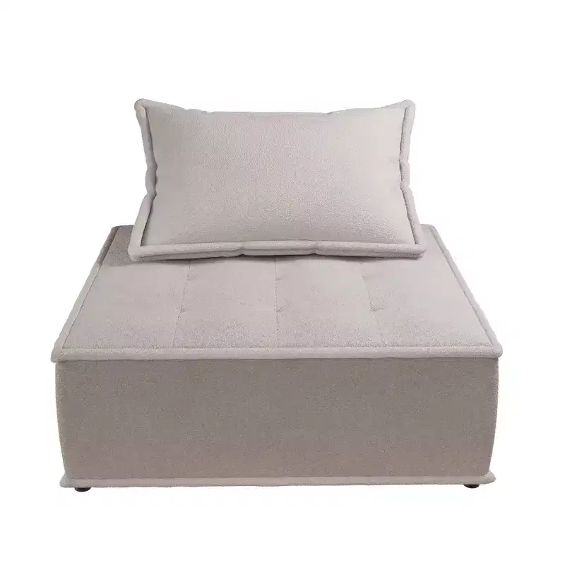 DHP Paloma Upholstered Armless Modular Chair with Backrest Pillow