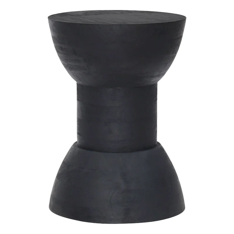 Black Mango Wood Stool / Side Table – 1 Person