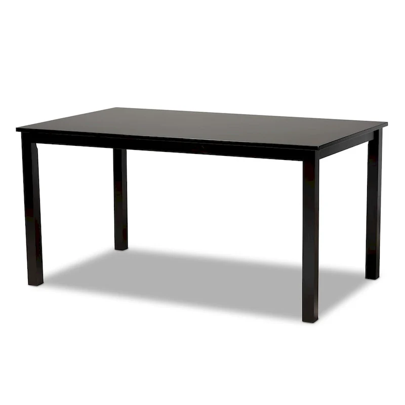 Modern and Contemporary Espresso Finished Wood Dining Table
