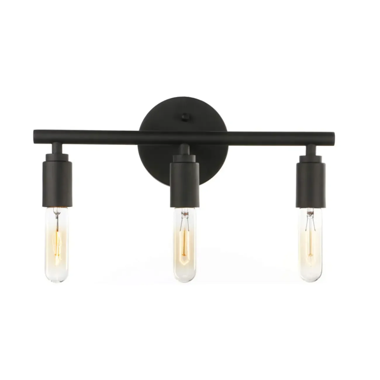 Industrial Black Metal 4-Light Cylinder Vanity Lights