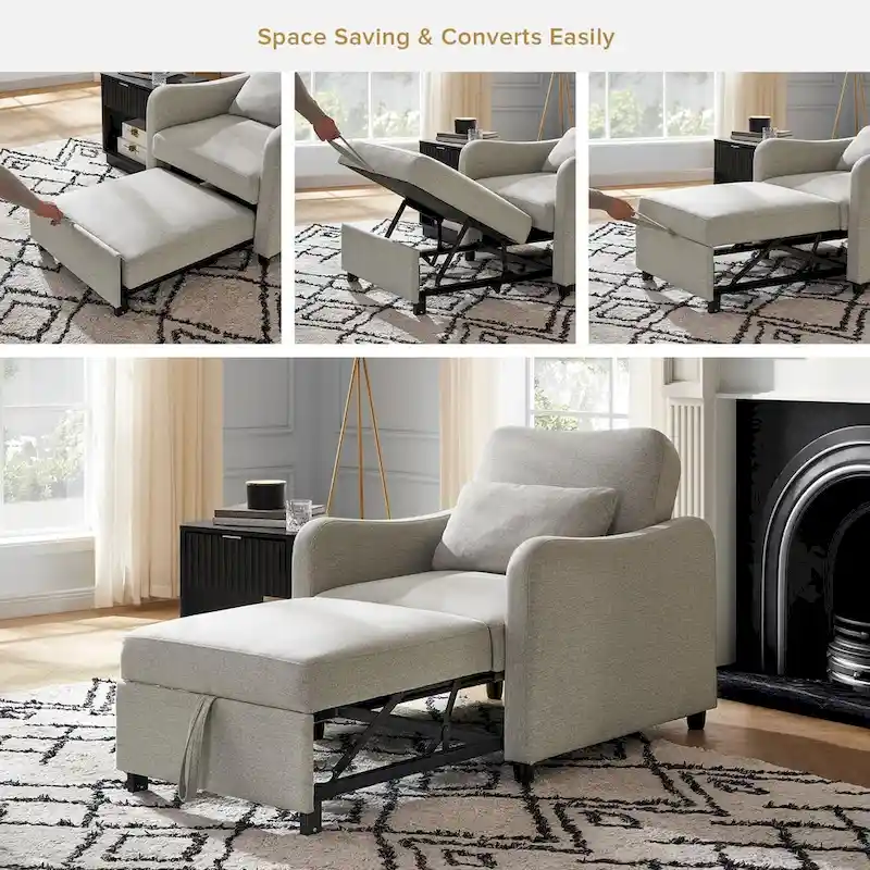 Mopio Sophie 4-in-1 Convertible Sleeper Chair Bed