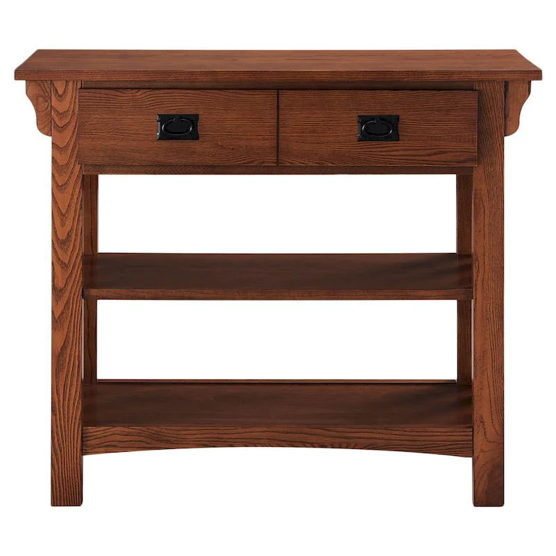 Leick Home Mission Bookcase Console Table with Drawers