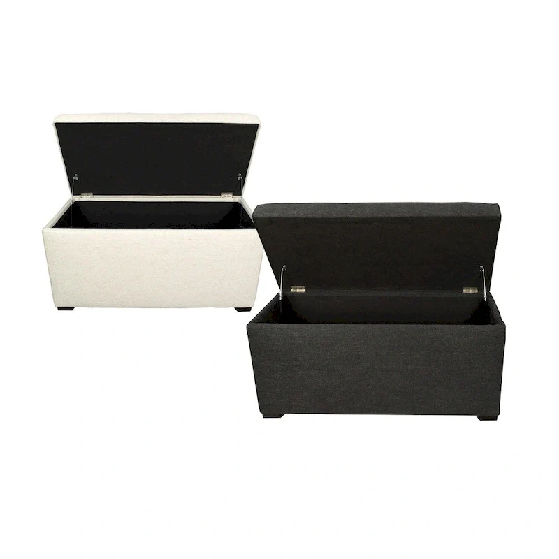 8-Button Tufted Storage Trunk Bench