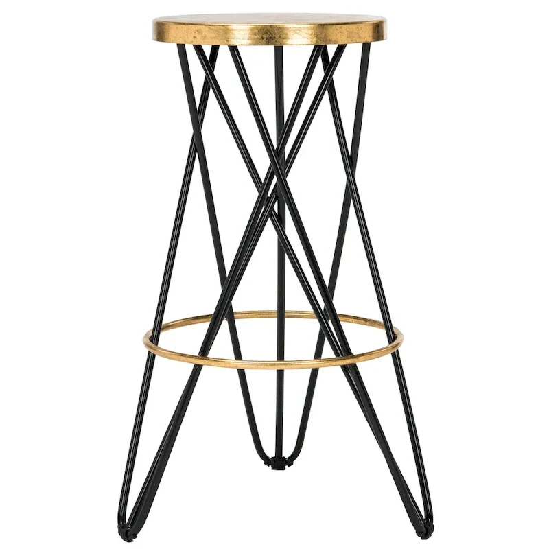 SAFAVIEH Elissa 30 Inch Gold Leaf Bar Stool - 18  x 18  x 30  - 18Wx18Dx30H