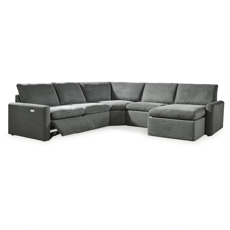 Signature Design by Ashley Hartsdale Gray 5-Piece Power Reclining Sectional with Chaise