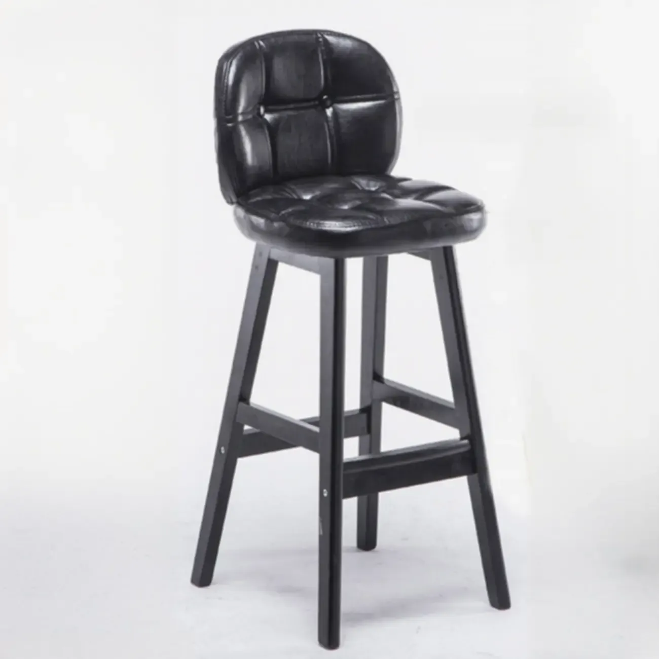 Elegant Low Back Bucket Faux Leather Bar Stool