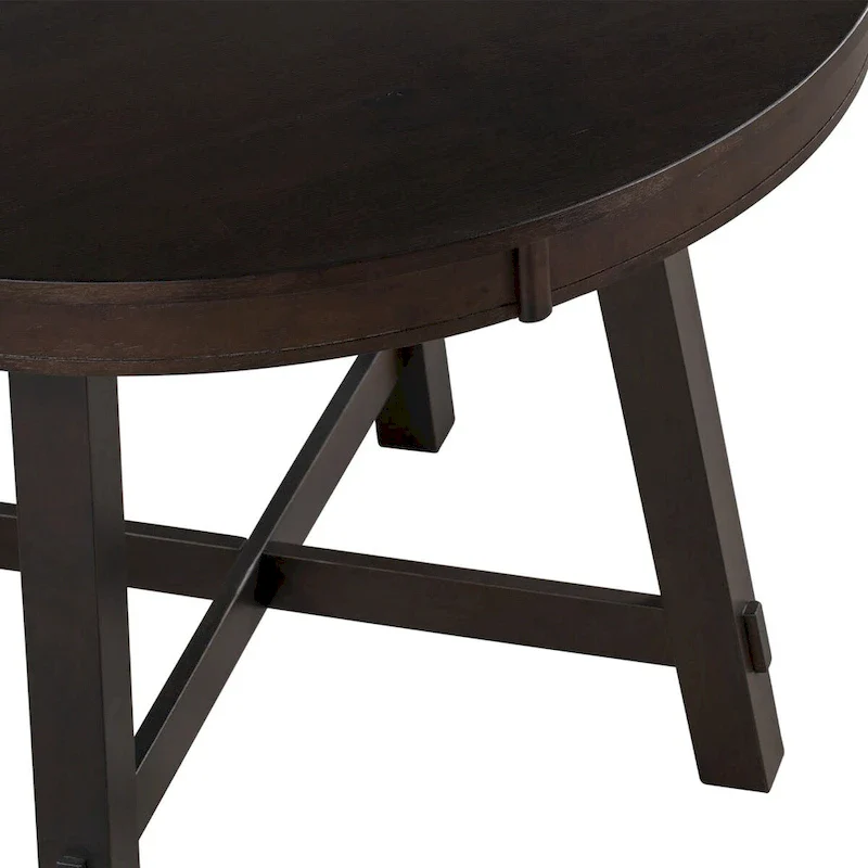 Round Extendable Wood Dining Table with 16 Leaf