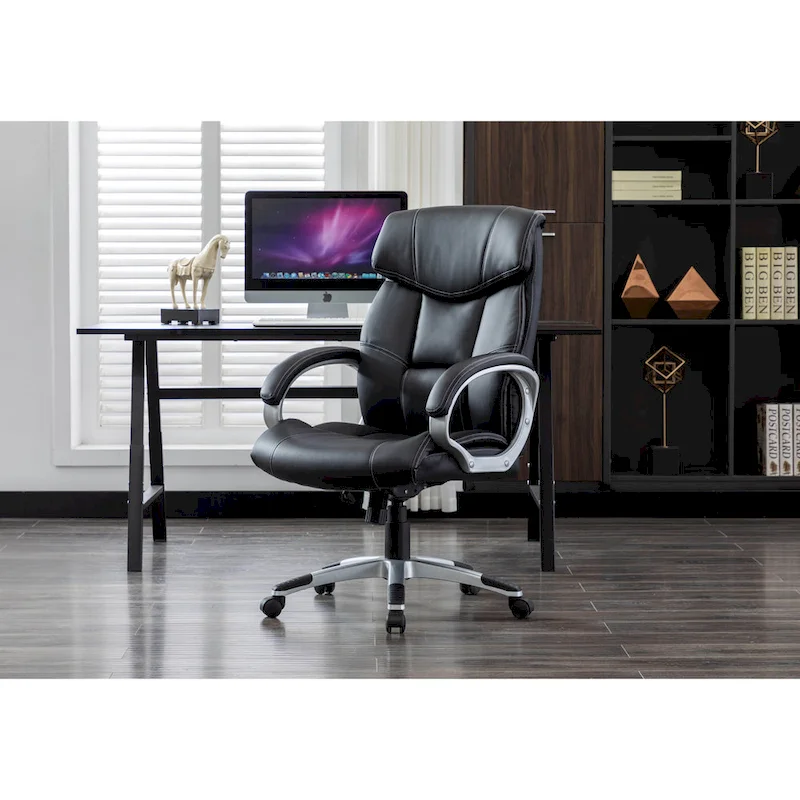 Executive Office Chair, PU Leather, Roller Wheels