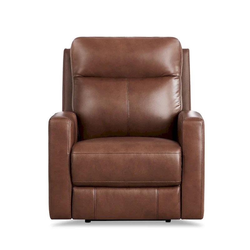 Pecan/Raisin Brown Top Grain Leather Power Recliner, Single Seat