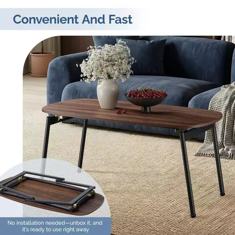 Karl Home Foldable Coffee Table Side Table with no Storage for living room