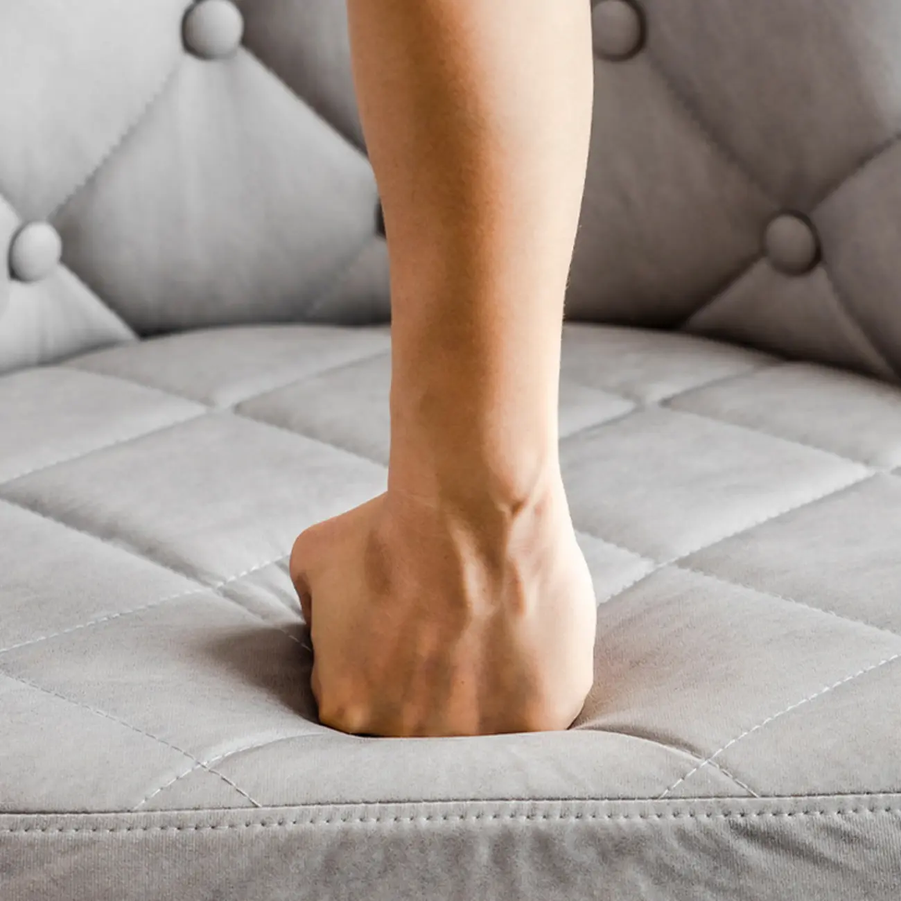 Modern Adjustable Full Back Tufted Leather Bar Stool