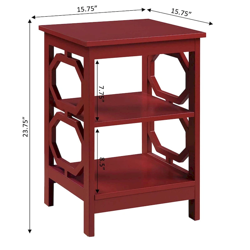 Convenience Concepts Omega End Table with Shelves