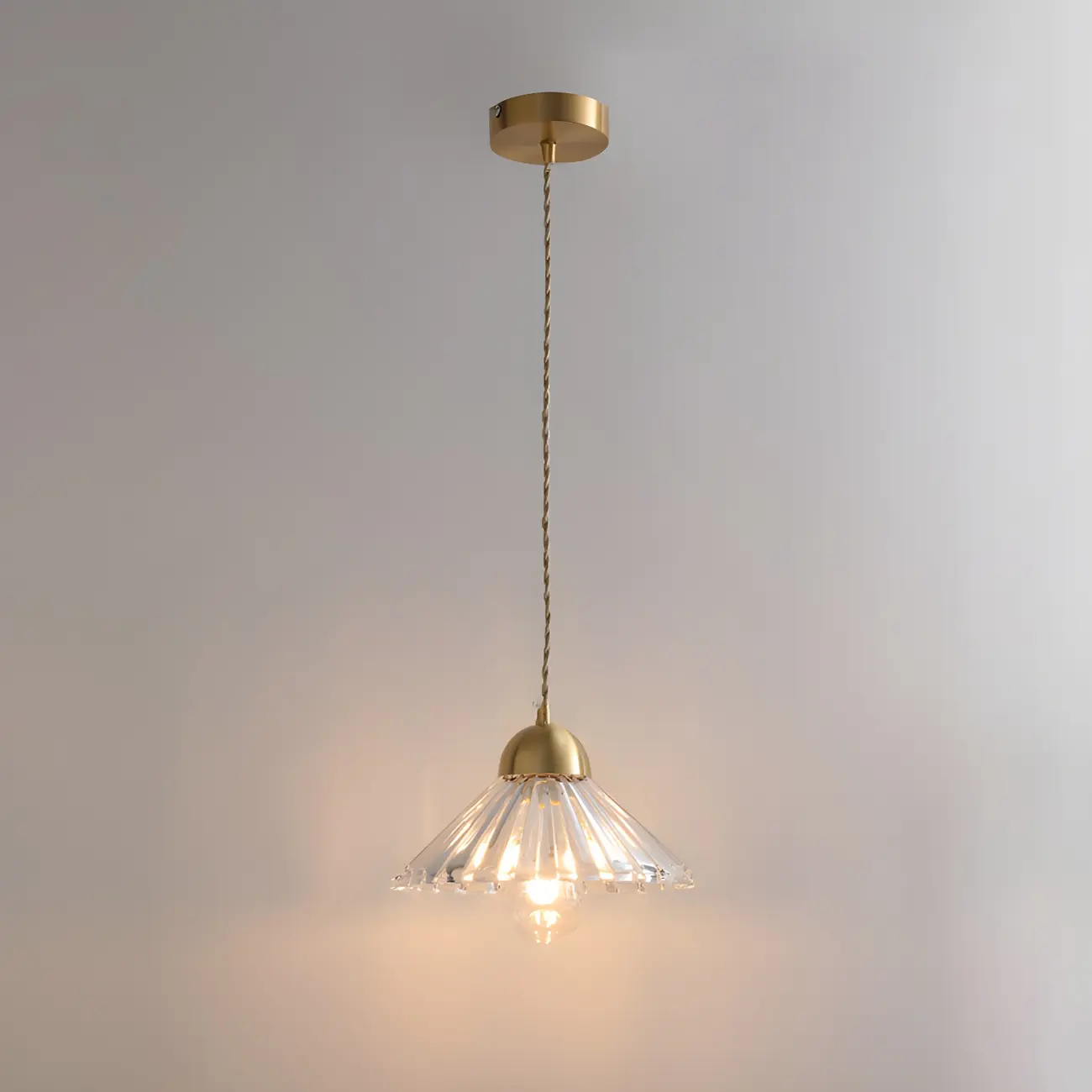 Modern Clear Glass Cluster Cone Pendant Light for Living Room