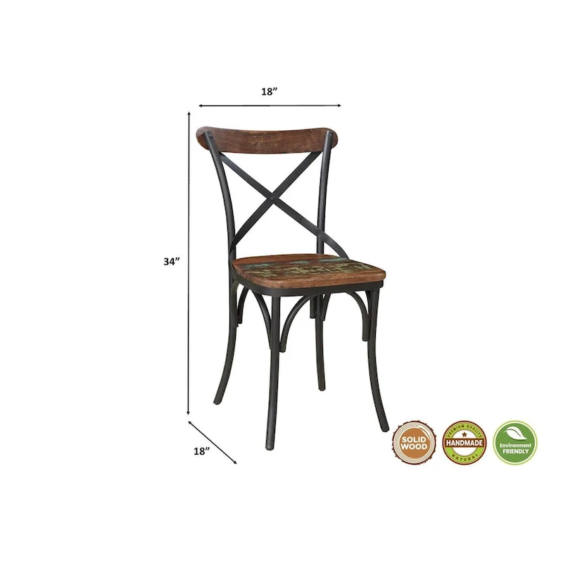 Linon Cross-Back Dining Chairs (Set of 2)