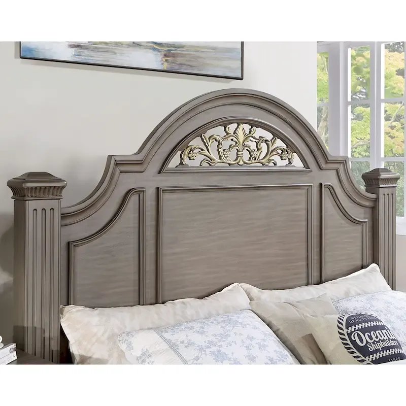 Traditional Grey Wood Poster Bedroom – Queen / King / Cal King, 2-Person