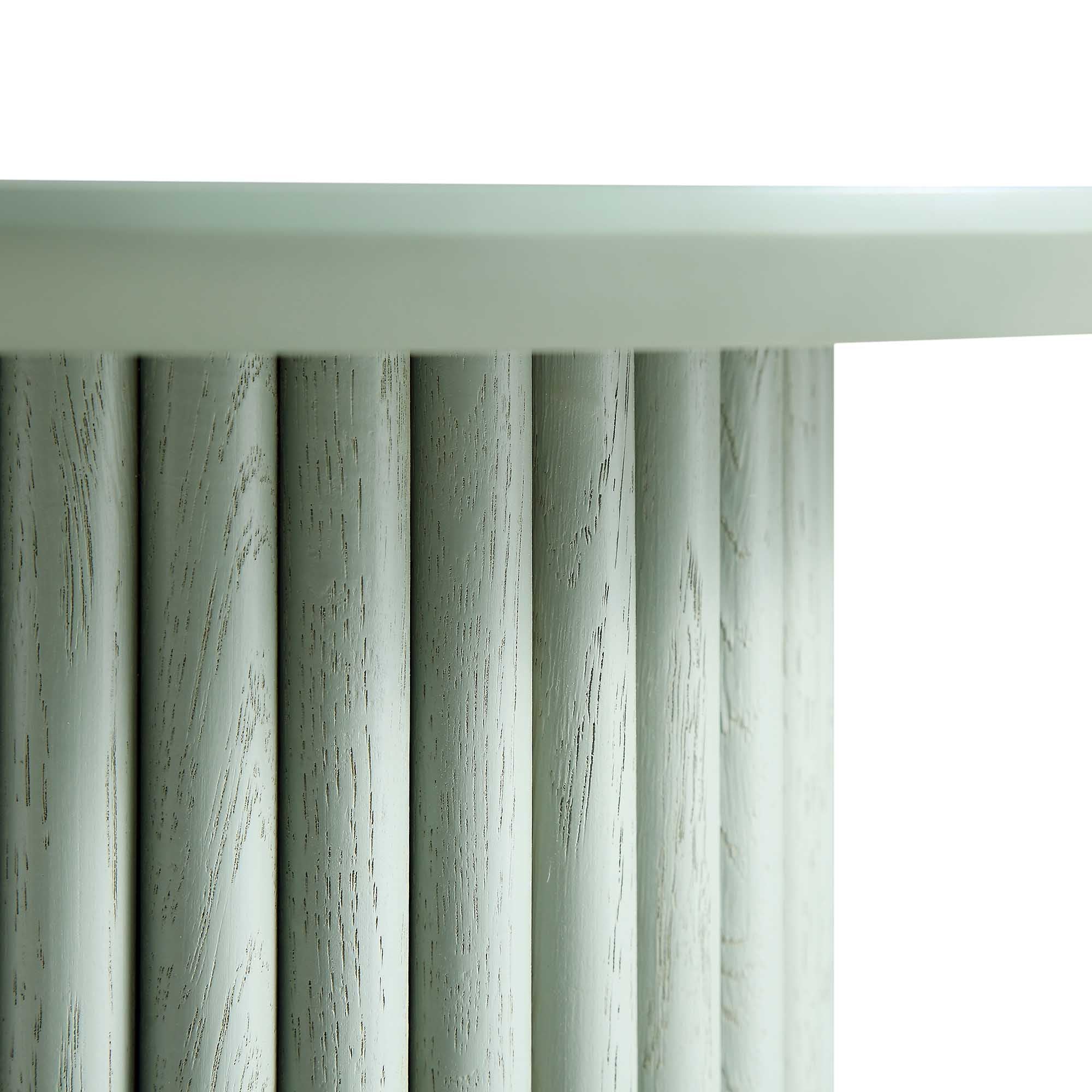 Oak Round Side Table, Sage Green