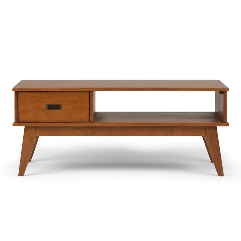 WYNDENHALL Tierney SOLID HARDWOOD 48 inch Wide Rectangle Mid Century Modern Coffee Table - 48 W x 22 D x 20 H