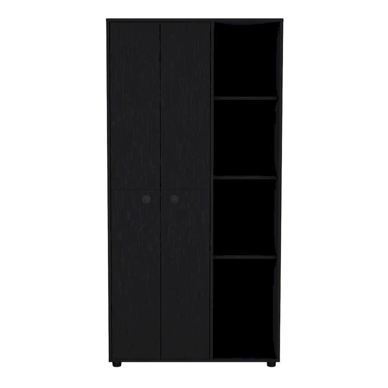 19.48  Modern Double-door Armoire with 2 Durable Metal Rods and Three Shelves
