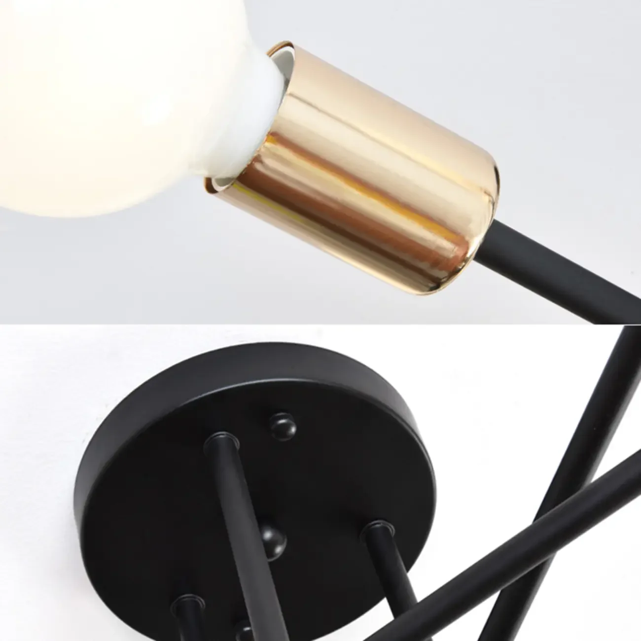 Industrial Linear Sputnik Semi Flush LED Ceiling Light