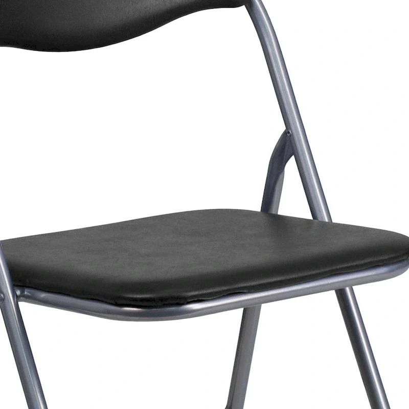 2 Pack 300 lb. Capacity Vinyl Metal Folding Chair with Carrying Handle