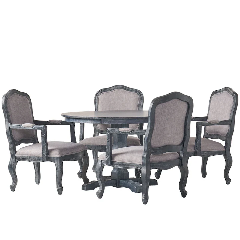 Ardyce Upholstered 5 Piece Circular Dining Set by Christopher Knight Home