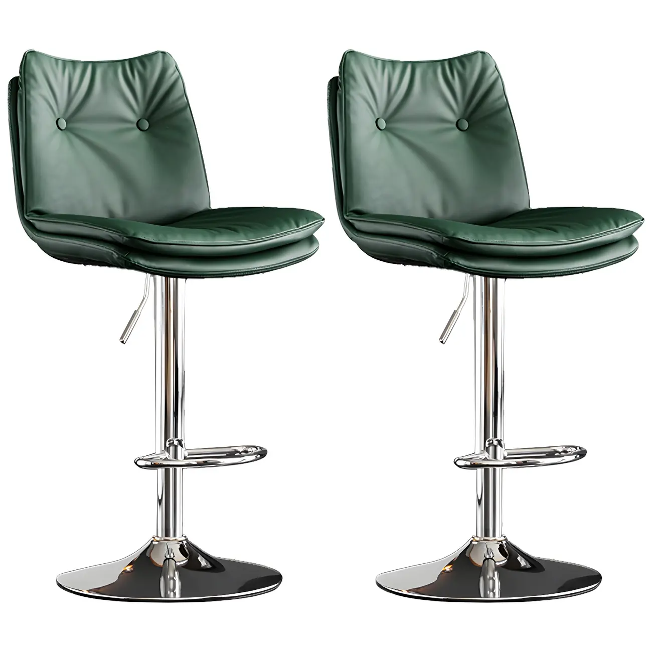 Modern Adjustable Leather Swivel Bar Stools