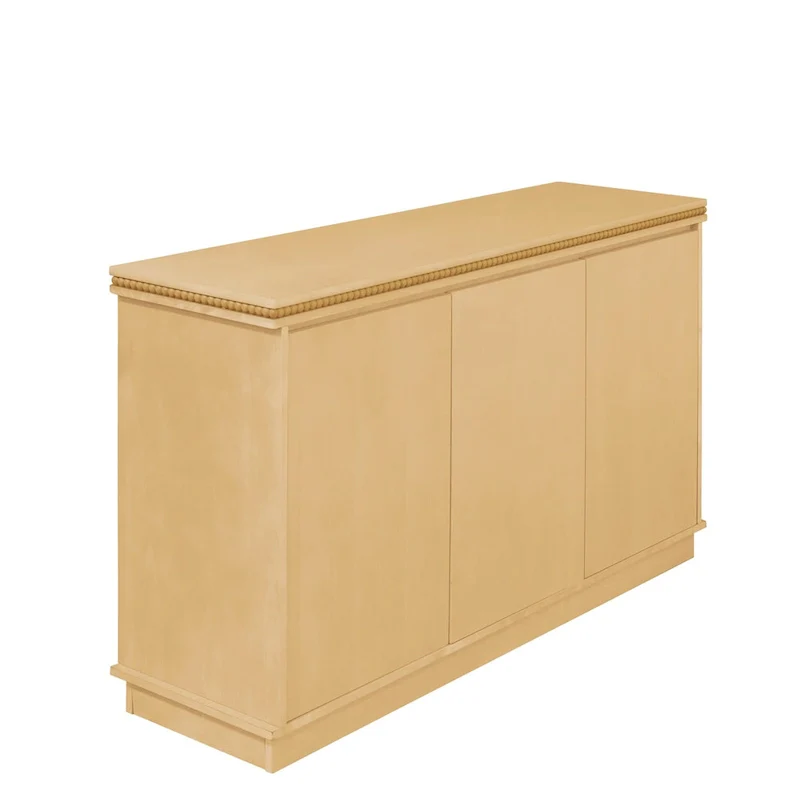 Classic Wooden Sideboard with Beaded Trim - Elegant Storage Cabinet for Dining or Living Room