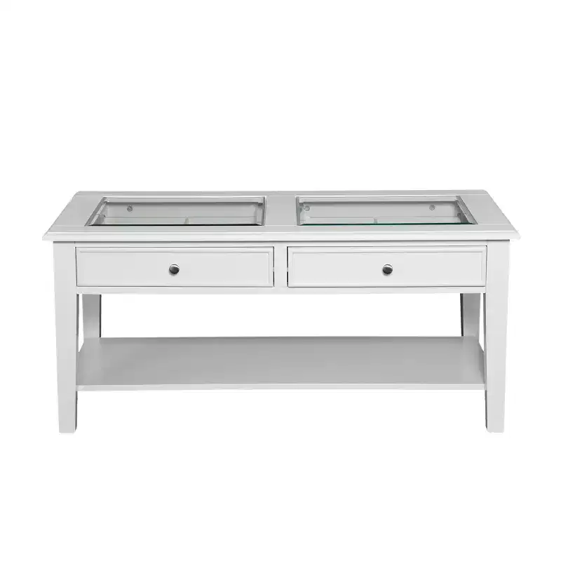 Panorama Glass-Top Coffee Table - White - SEI