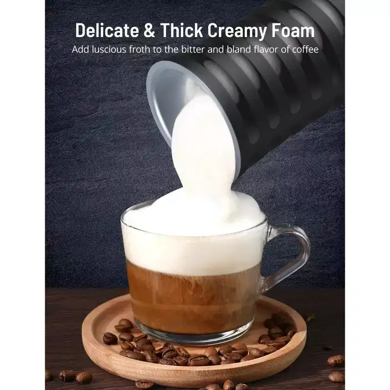 Paris Rhne Electric Milk Frother Coffee Machine with 4 Modes,White/Black/Red/Gray