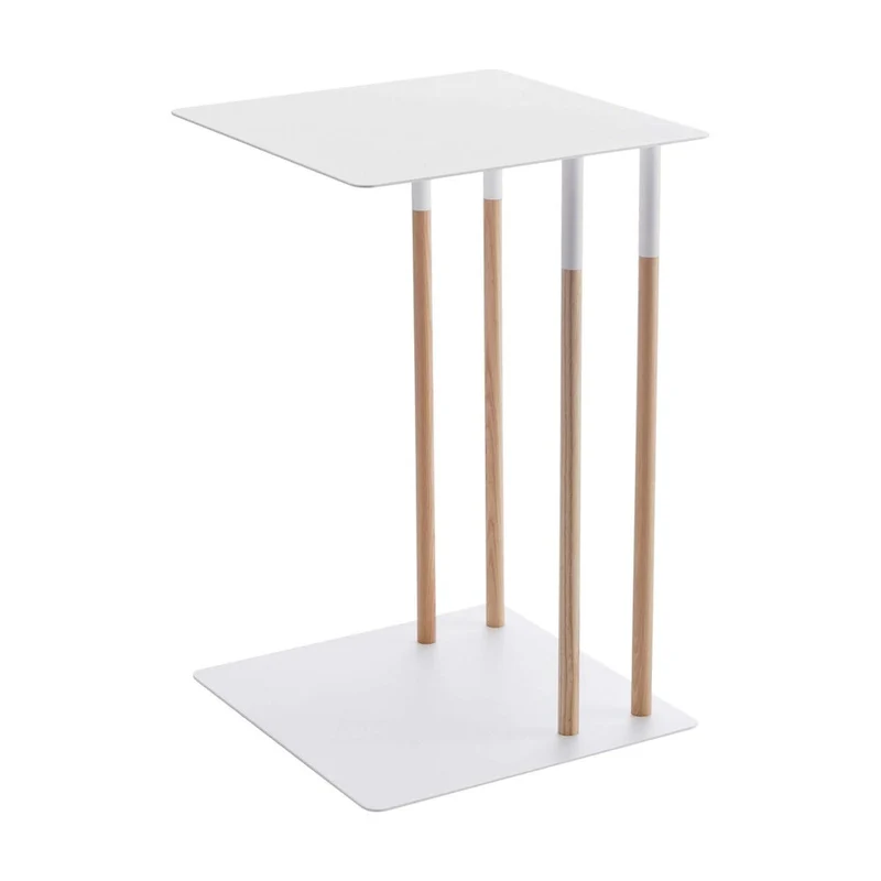 Black/White C-Shaped Side Table, Steel, for 1
