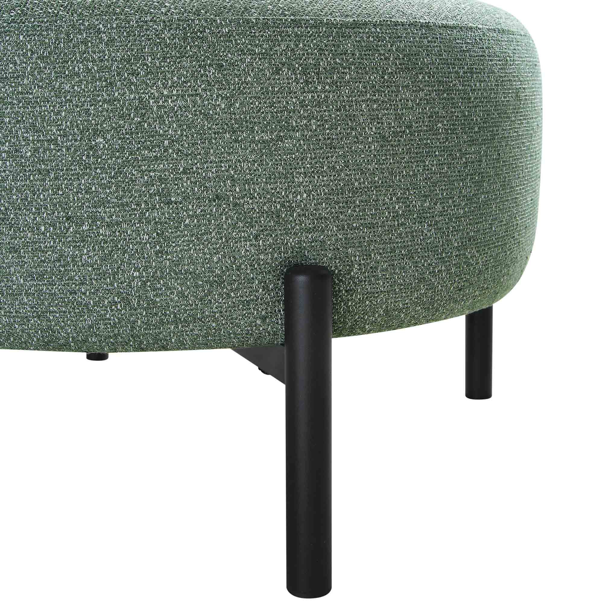 Armchair with Ball Cushion, Spruce Green Textured Fabric