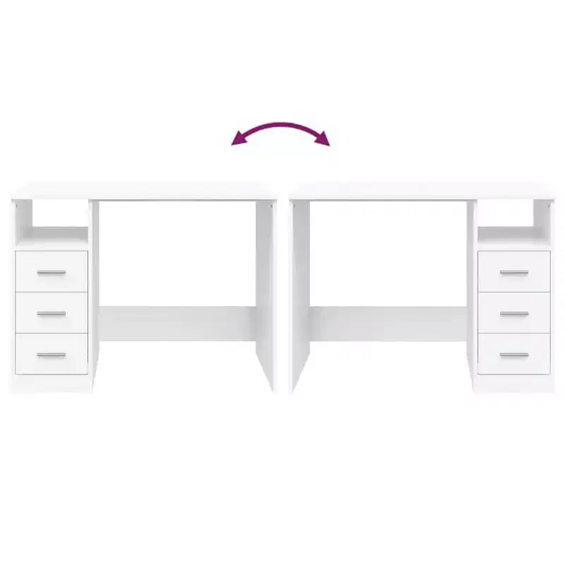 vidaXL Desk White Engineered wood 40.2 in x 19.7 in x 29.9 in Desk