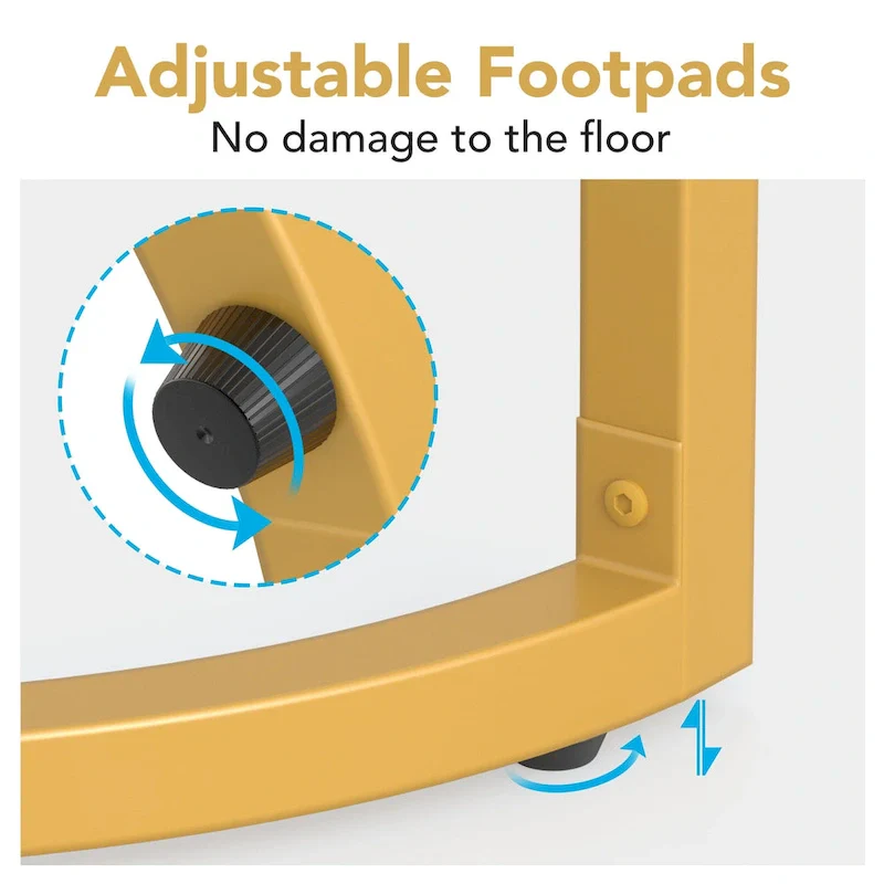 Half Round End Table, Narrow Side Table Slim C Table with Metal Frame