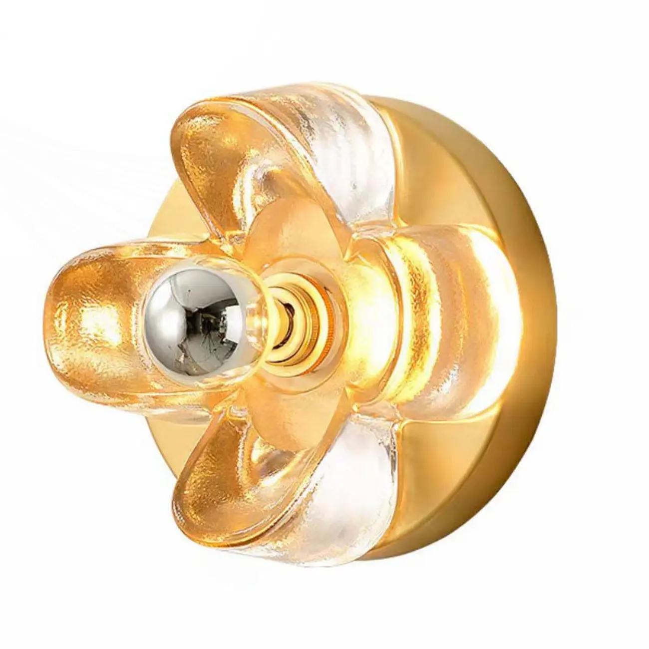 Modern Elegant Glass LED Vanity Light with Flower Design