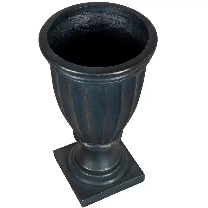 Christopher Knight Home Mireille Patio Stately Tall Fluted Lightweight Concrete Pedestal Urn Planter
