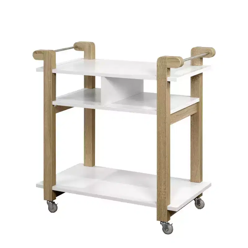 Brassex Carie Kitchen Cart White/Oak