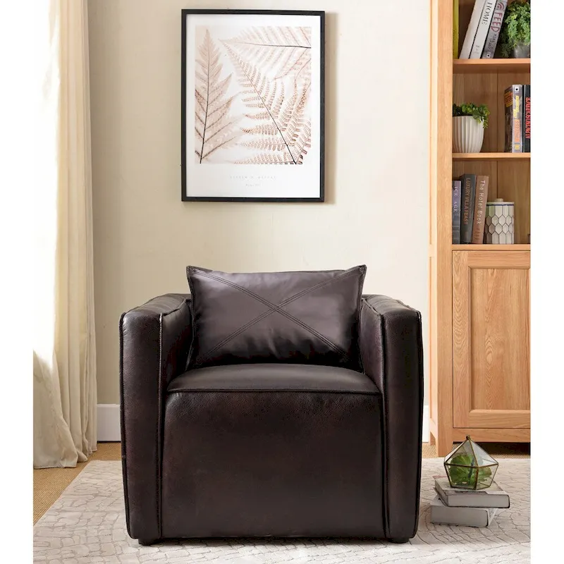 Jier Modern Breathable Vinyl Padded Accent Chair by Furniture of America