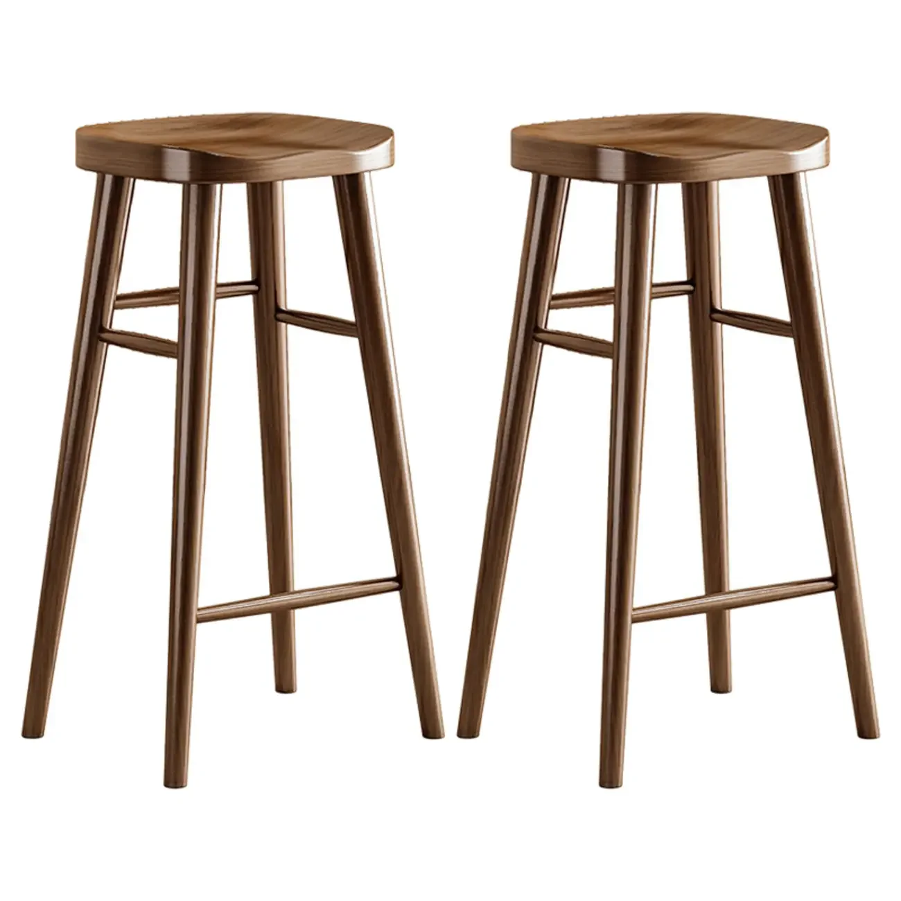 Modern Pine Wood Bar Set with Upholstered Chairs