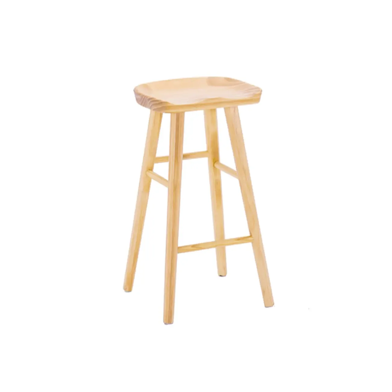 Natural Finish Backless Wooden Bar Stools