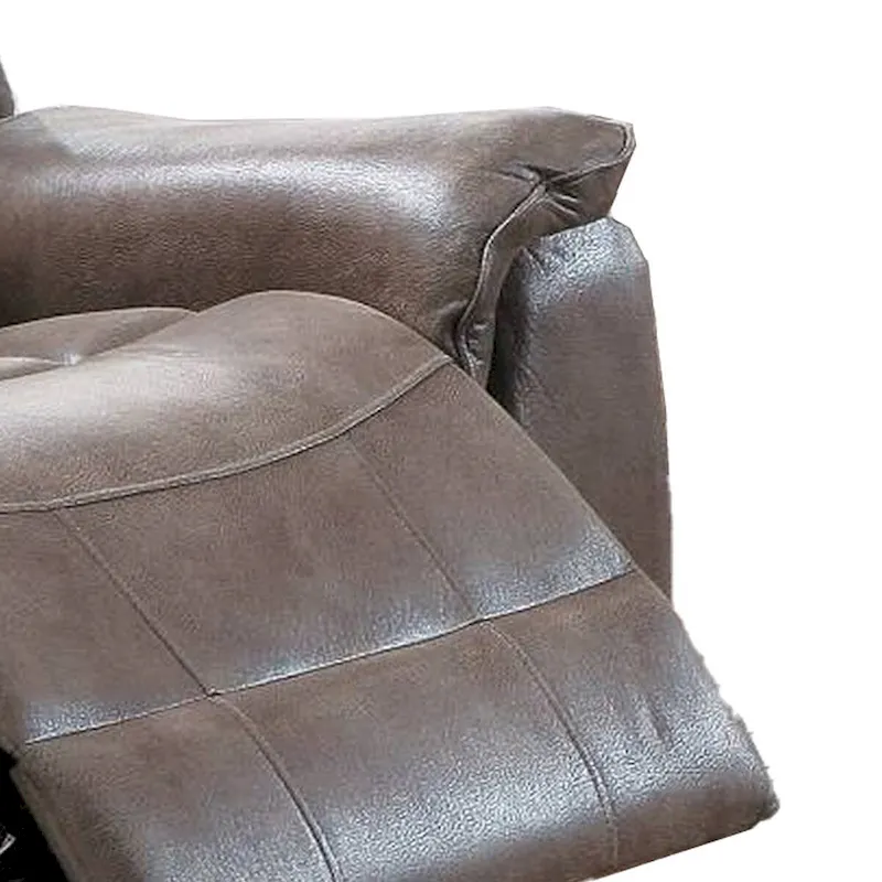 Fabric Manual Recliner Chair with Pillow Top Arms, Brown