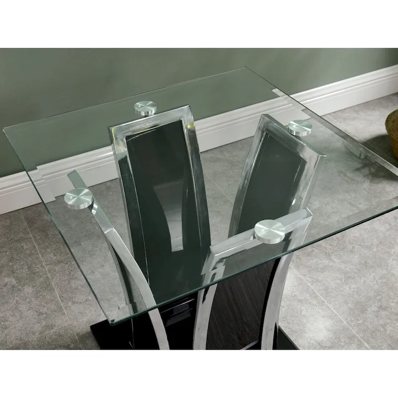 del Rio Modern Glass Top 2-Piece Accent Table Set by Furniture of America