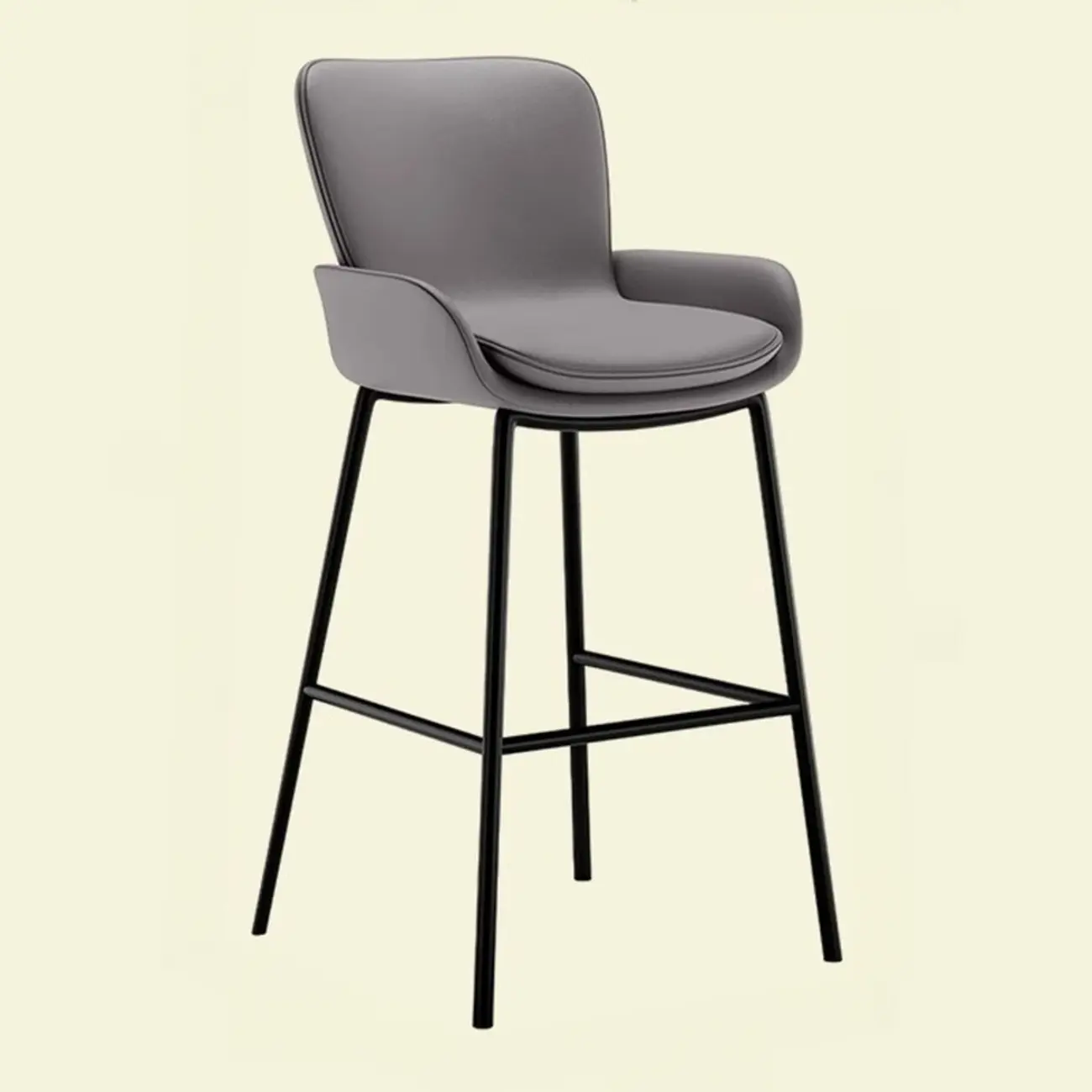 Coffee Bucket Four Legs Leather Counter Bar Stools