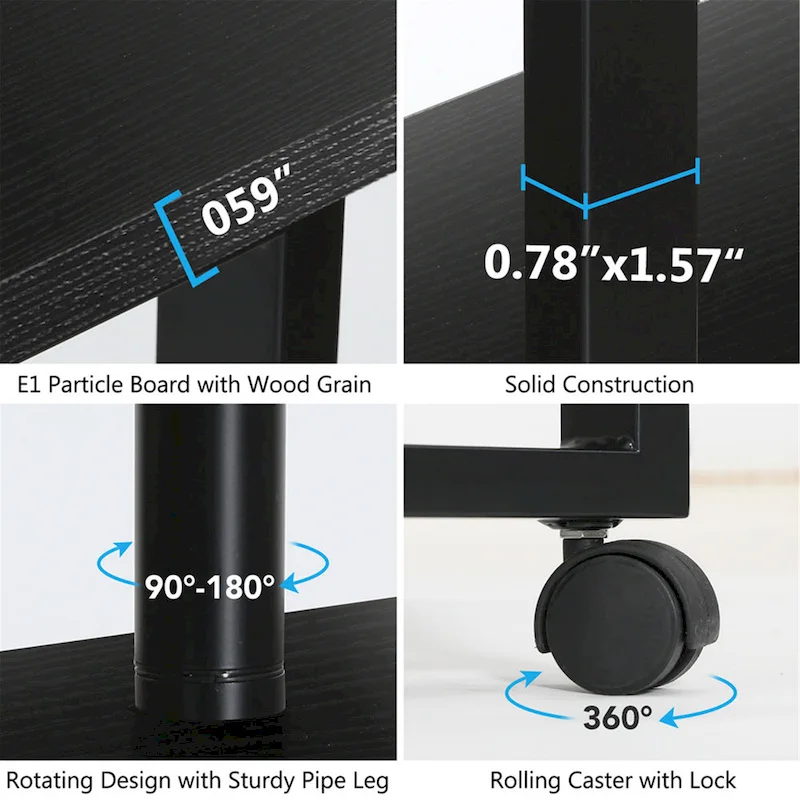 L-Shaped Desk with 5-Shelf Bookcase