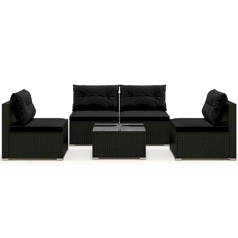 Costway 5 Piece Outdoor Furniture Set with Seat & Back Cushions - See Details