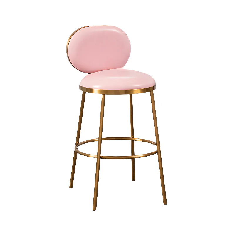 Modern 4-Leg Metal Faux Leather Upholstered Bar Stools
