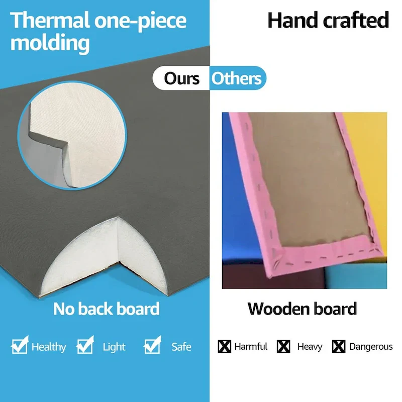 Art3d 9.84 x 23.62 Peel and Stick Headboard,Pack of 12, 3D Soundproof Wall Panels, Upholstered Wall Panel