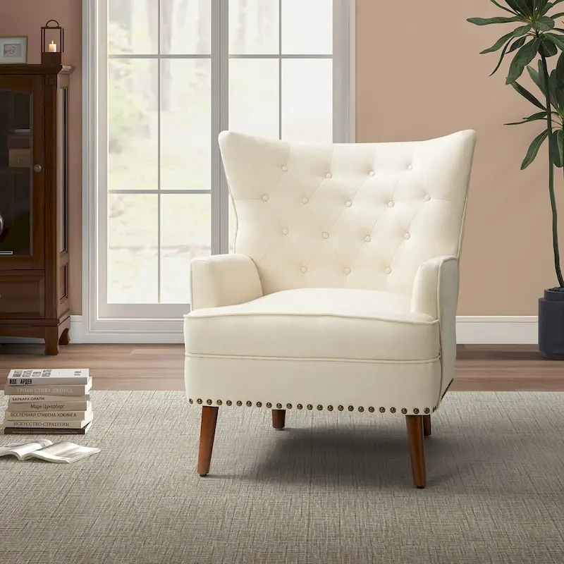 Alpheus Accent Armchair with Nailhead Trim by HULALA HOME