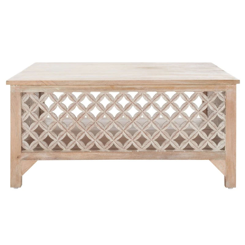 SAFAVIEH Bernardina Square Single Shelf Coffee Table - 34 L x 34 D x 16 H - 34Wx34Dx16H