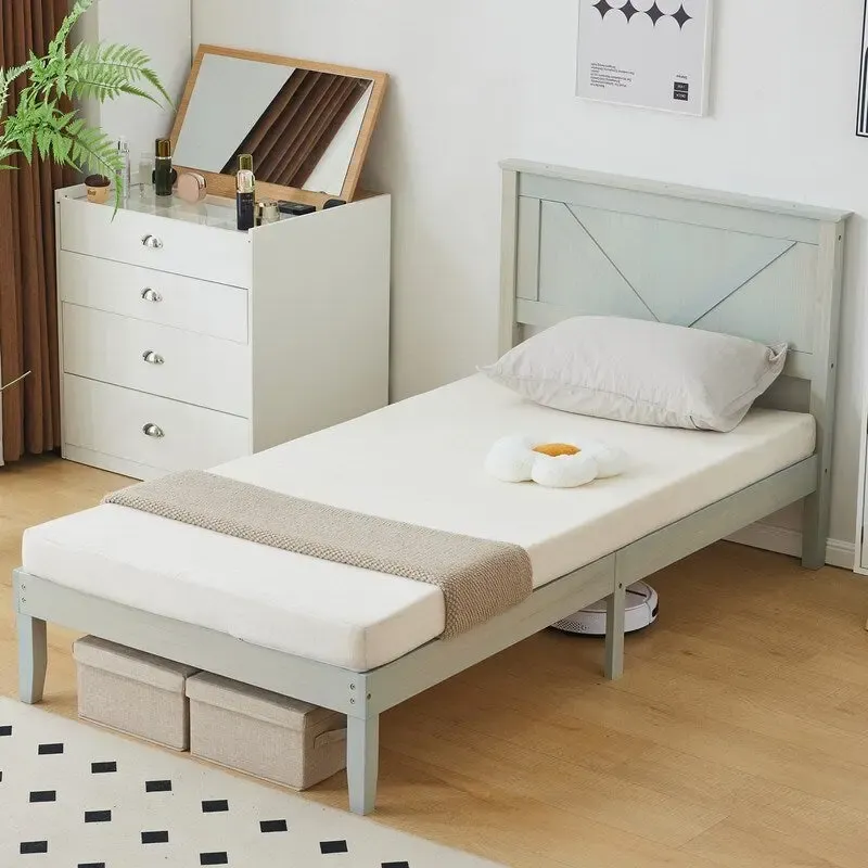Wooden beds without footboards