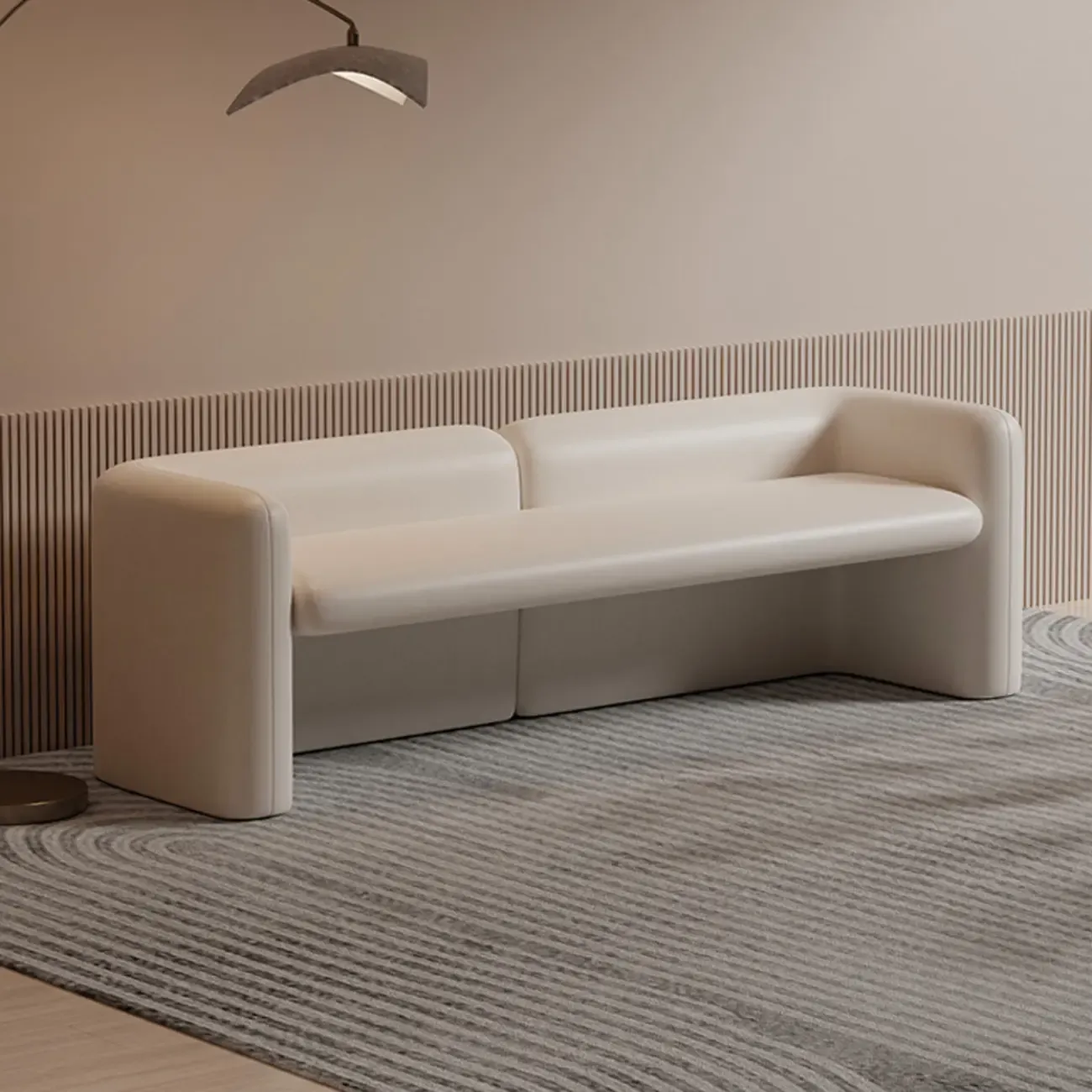 Modern Genuine Leather Cushioned Bedroom Bench